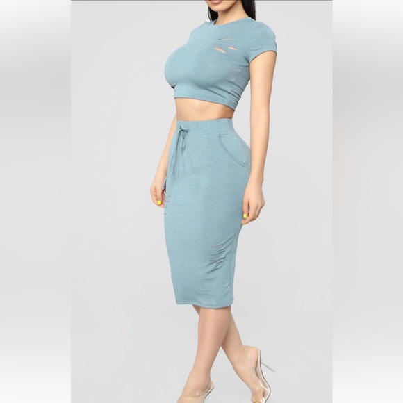 Fashion Nova Dresses & Skirts - 2 piece Blueish-Green Set